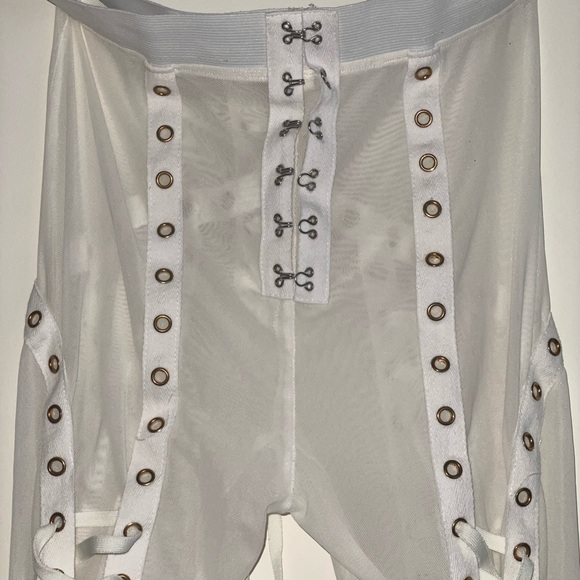 White Tie Mesh Pants - Picture 4 of 4